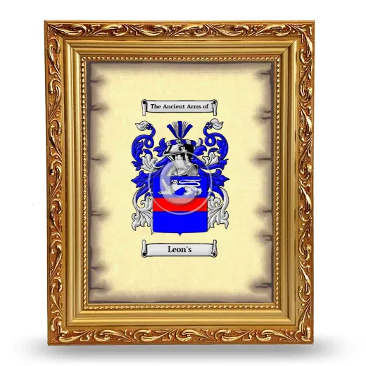 Leon's Coat of Arms Framed - Gold