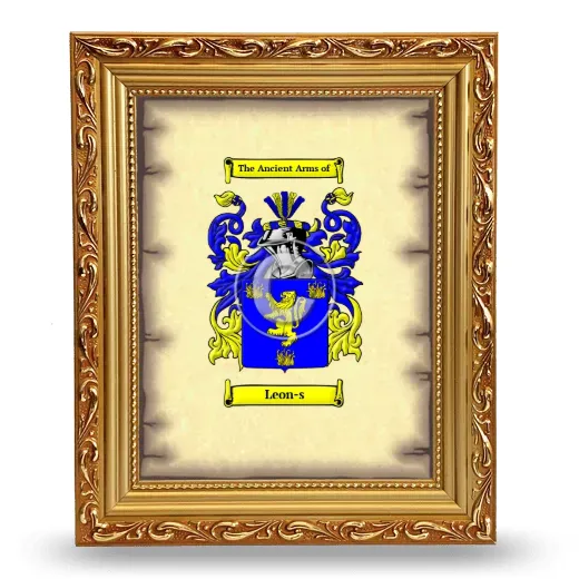 Leon-s Coat of Arms Framed - Gold