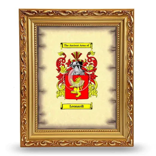 Leonardi Coat of Arms Framed - Gold