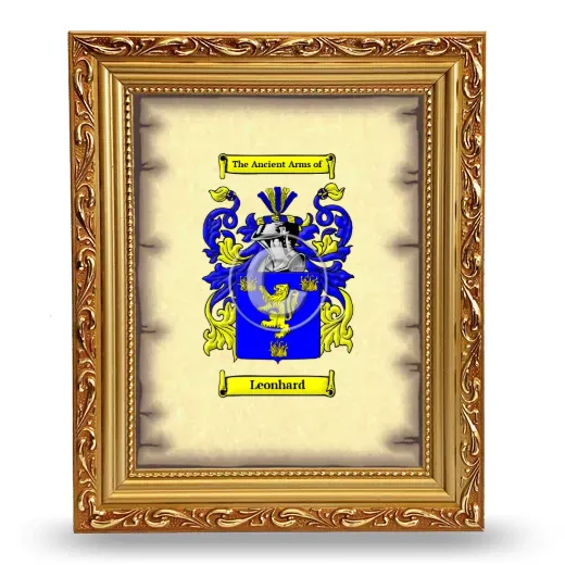 Leonhard Coat of Arms Framed - Gold