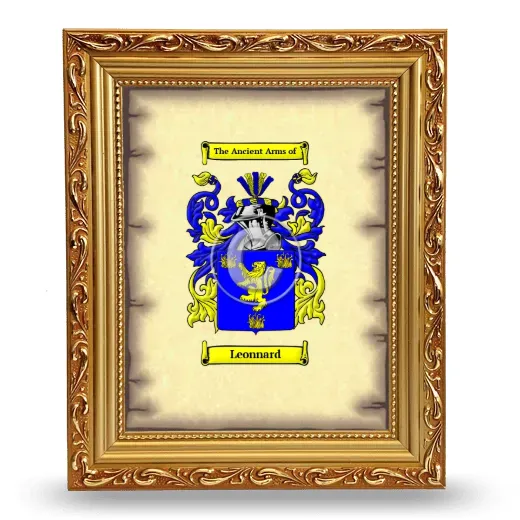Leonnard Coat of Arms Framed - Gold