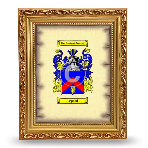 Lepard Coat of Arms Framed - Gold