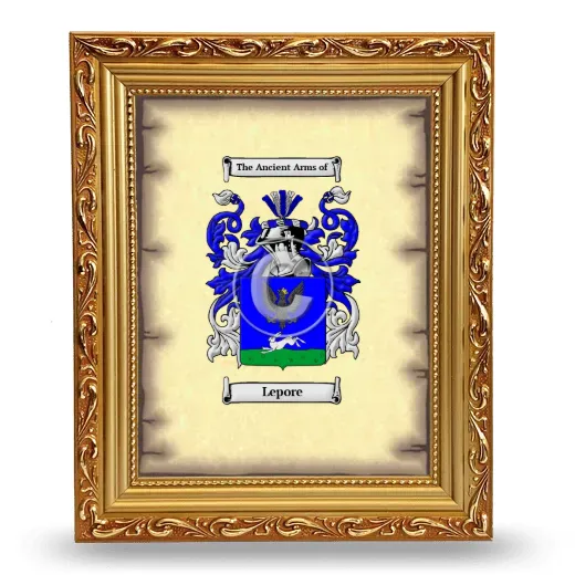 Lepore Coat of Arms Framed - Gold