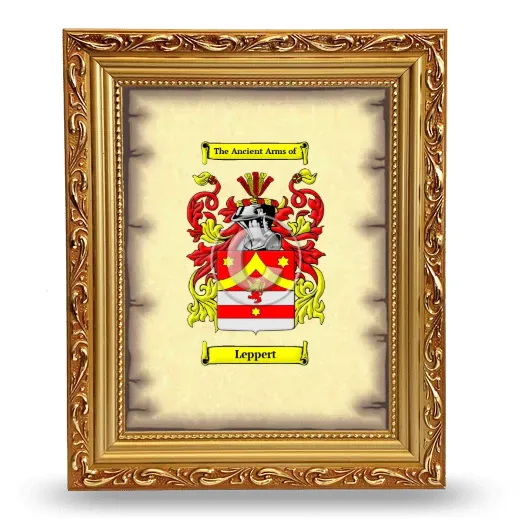 Leppert Coat of Arms Framed - Gold