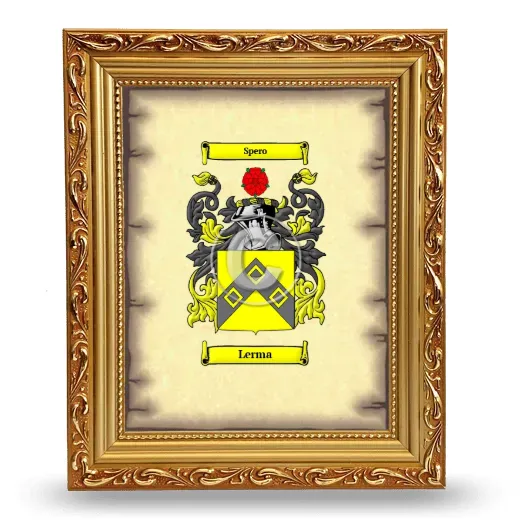 Lerma Coat of Arms Framed - Gold