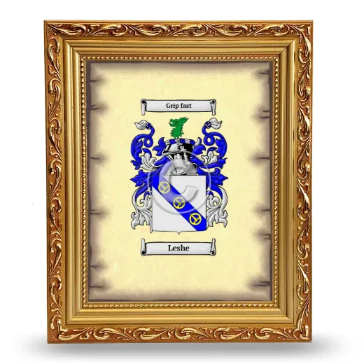 Leshe Coat of Arms Framed - Gold