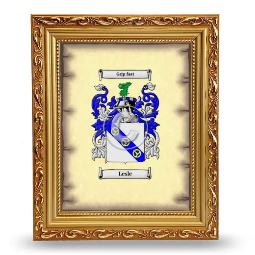 Lesle Coat of Arms Framed - Gold