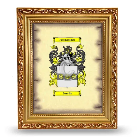 Lesslie Coat of Arms Framed - Gold