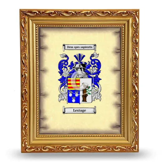 Lestage Coat of Arms Framed - Gold