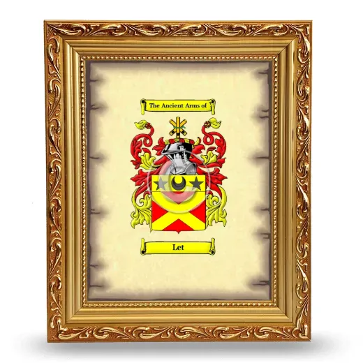 Let Coat of Arms Framed - Gold