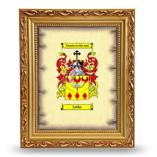 Lethe Coat of Arms Framed - Gold