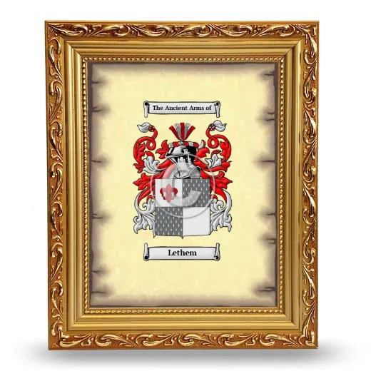 Lethem Coat of Arms Framed - Gold