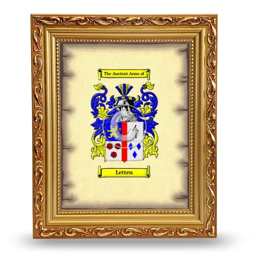Letten Coat of Arms Framed - Gold