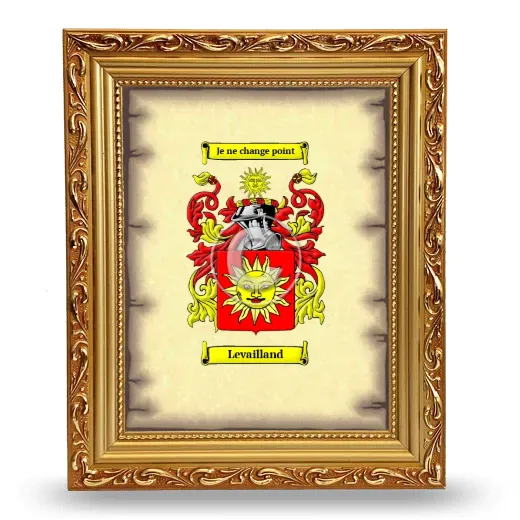Levailland Coat of Arms Framed - Gold