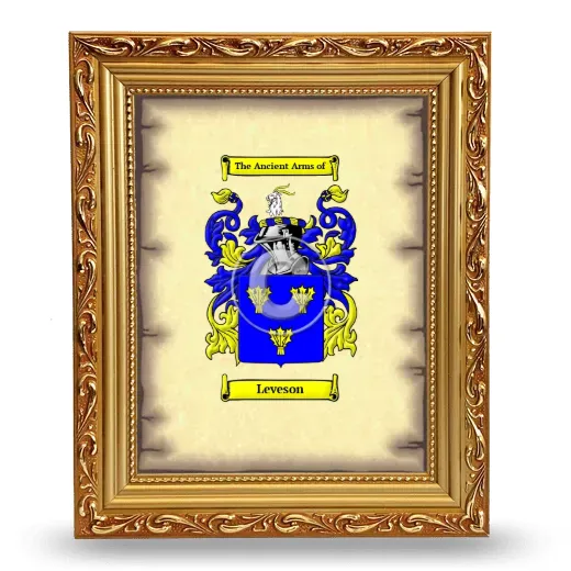 Leveson Coat of Arms Framed - Gold