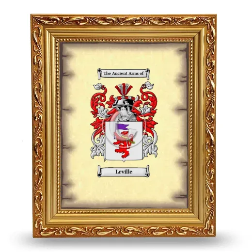 Leville Coat of Arms Framed - Gold