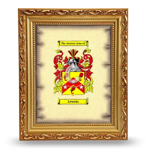 Lewein Coat of Arms Framed - Gold