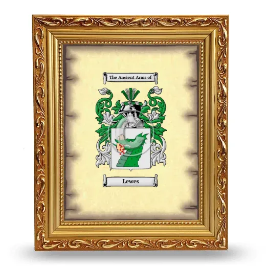 Lewes Coat of Arms Framed - Gold