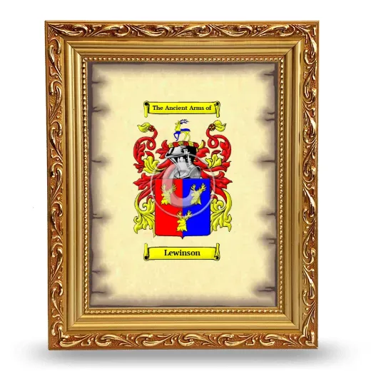 Lewinson Coat of Arms Framed - Gold