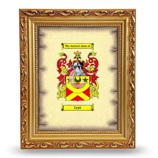 Leyt Coat of Arms Framed - Gold