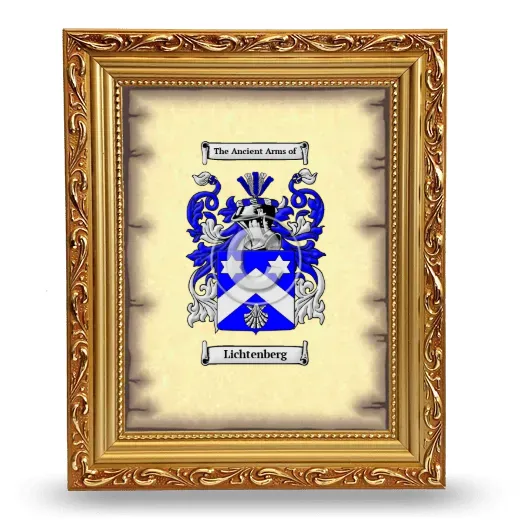 Lichtenberg Coat of Arms Framed - Gold