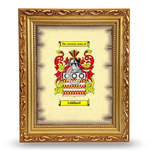 Liddiard Coat of Arms Framed - Gold