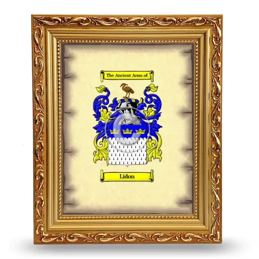 Lidon Coat of Arms Framed - Gold