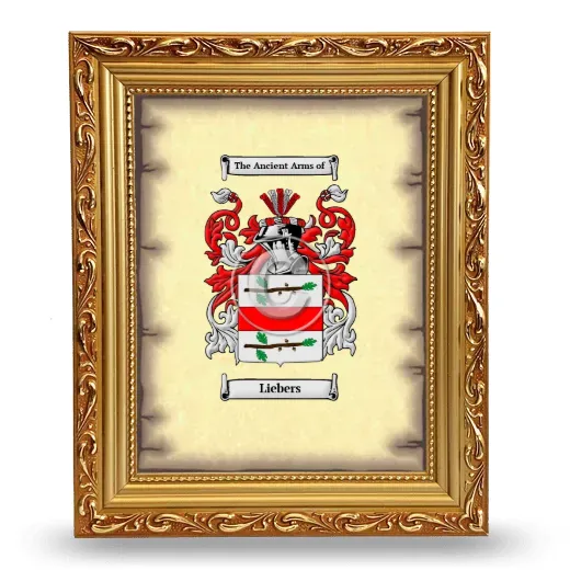 Liebers Coat of Arms Framed - Gold