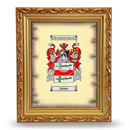Liebes Coat of Arms Framed - Gold