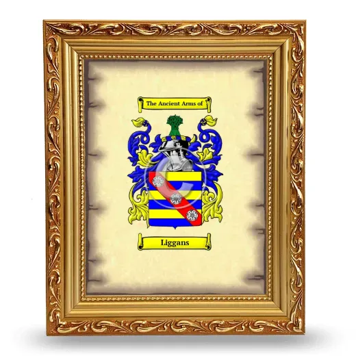 Liggans Coat of Arms Framed - Gold