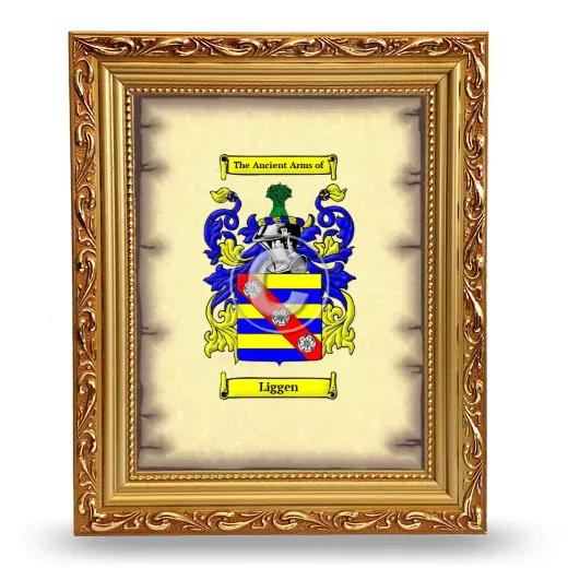 Liggen Coat of Arms Framed - Gold
