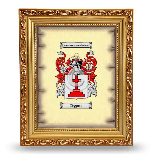 Liggott Coat of Arms Framed - Gold