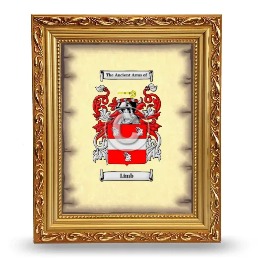 Limb Coat of Arms Framed - Gold