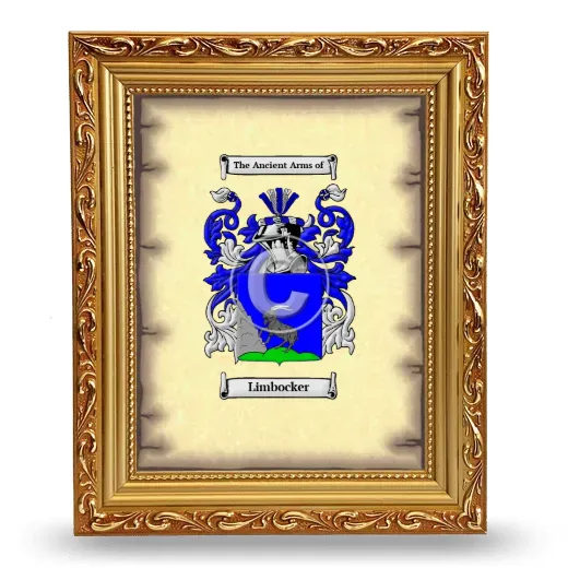 Limbocker Coat of Arms Framed - Gold