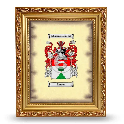 Lindes Coat of Arms Framed - Gold
