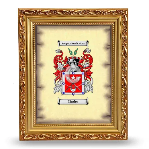 Lindes Coat of Arms Framed - Gold