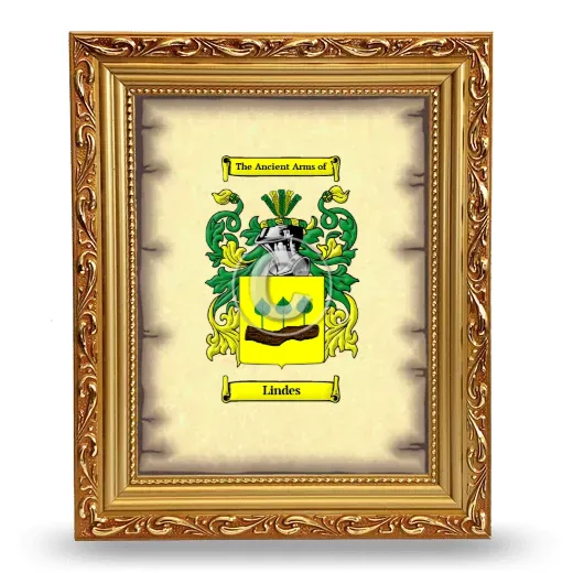 Lindes Coat of Arms Framed - Gold