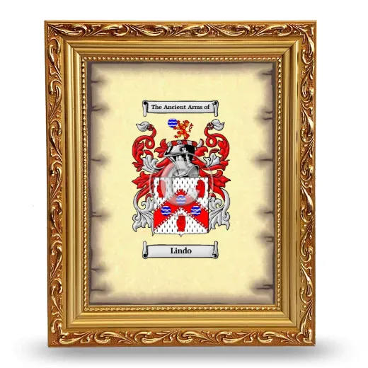 Lindo Coat of Arms Framed - Gold