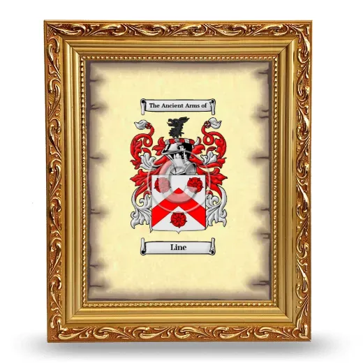 Line Coat of Arms Framed - Gold
