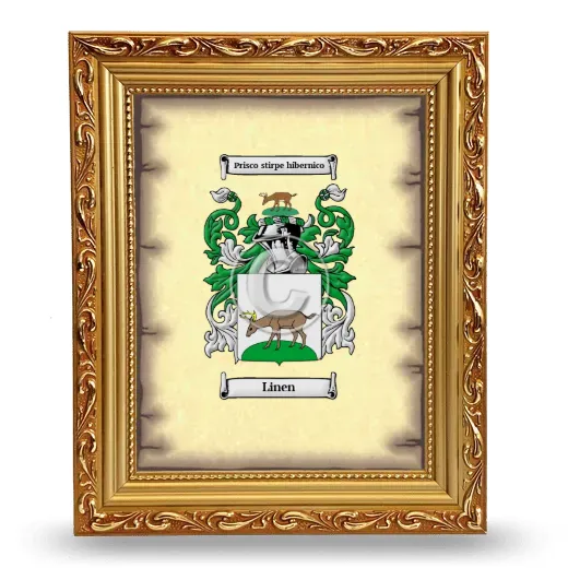 Linen Coat of Arms Framed - Gold