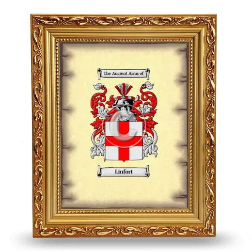 Linfort Coat of Arms Framed - Gold