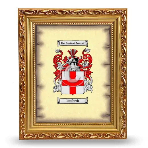 Linforth Coat of Arms Framed - Gold