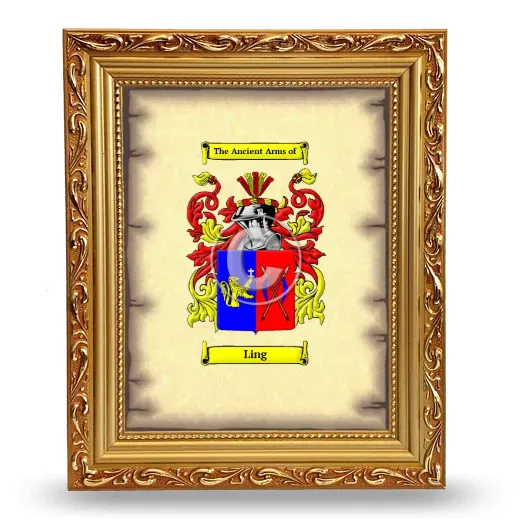 Ling Coat of Arms Framed - Gold