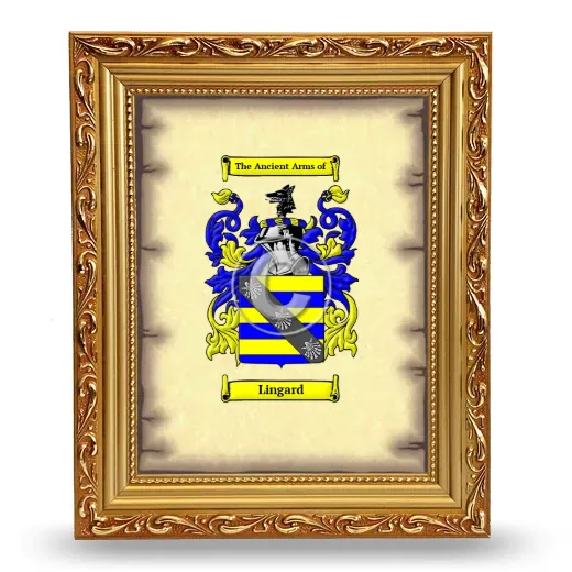 Lingard Coat of Arms Framed - Gold
