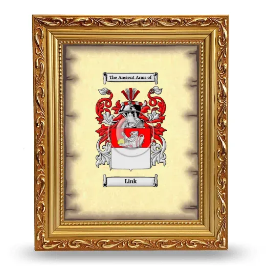 Link Coat of Arms Framed - Gold