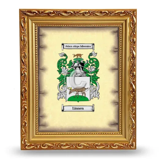 Linnen Coat of Arms Framed - Gold