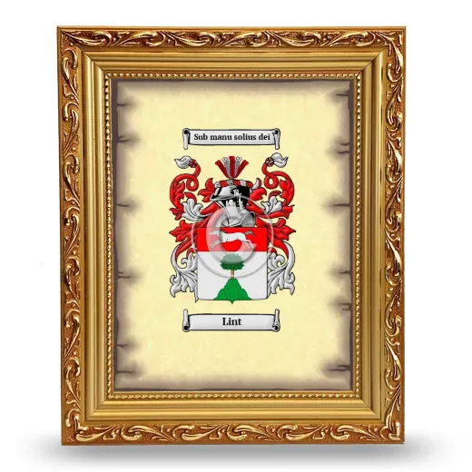 Lint Coat of Arms Framed - Gold