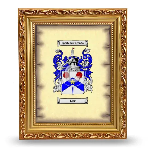 Lire Coat of Arms Framed - Gold