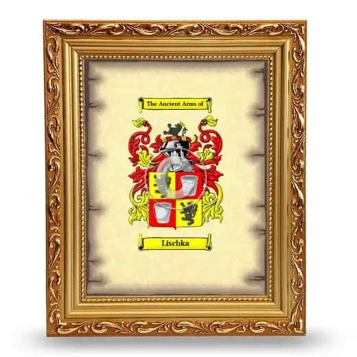 Lischka Coat of Arms Framed - Gold