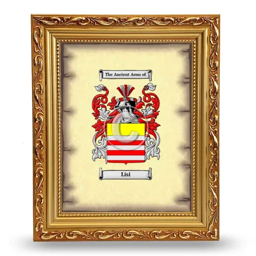 Lisi Coat of Arms Framed - Gold